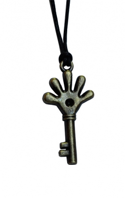 Anhänger, Kette  Handschlüssel, antik Bronze